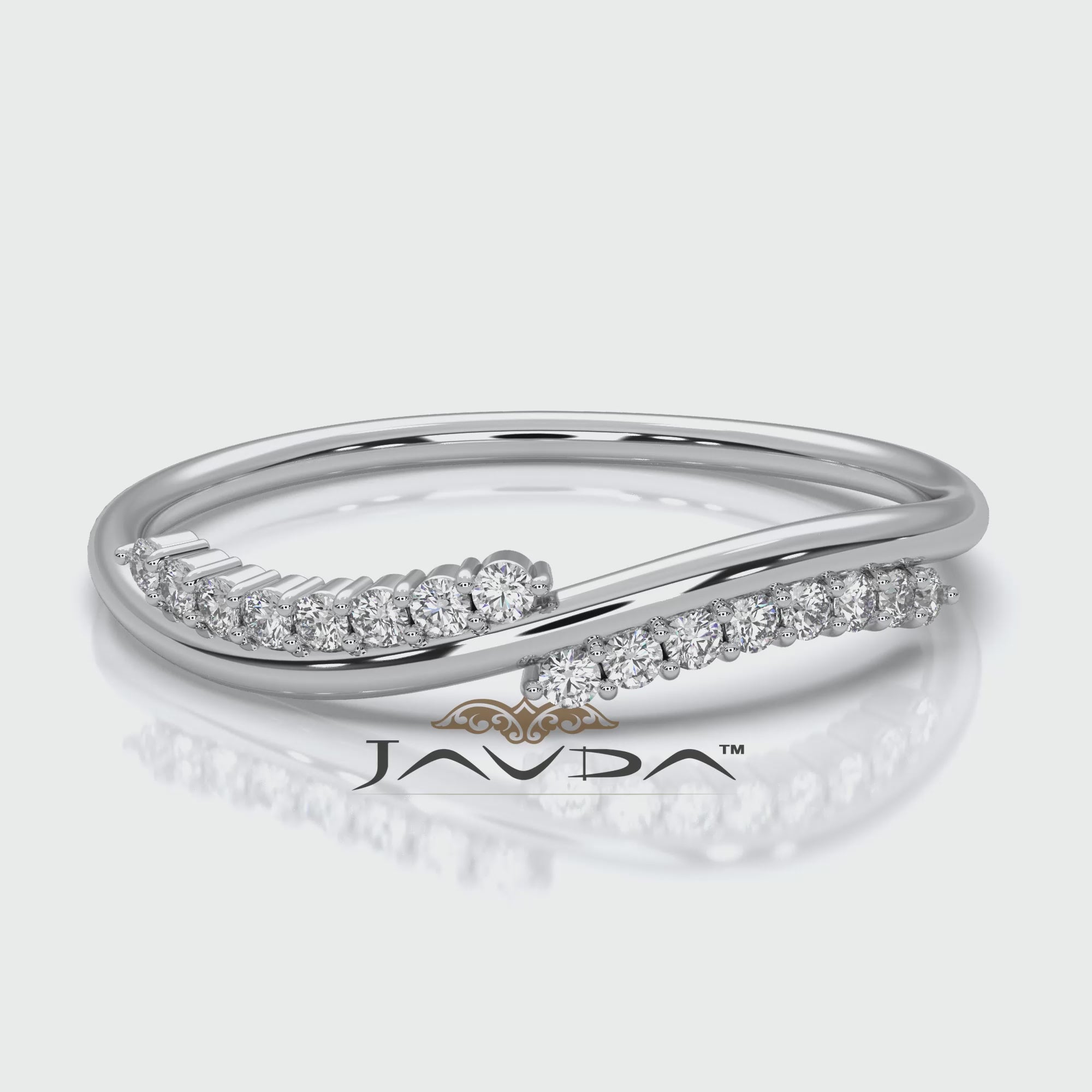 Twisted Stackable Minimalist Round Lab Diamond Fashion Ring 0.09ctw.